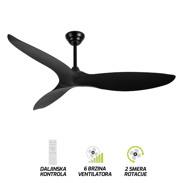 Plafonski ventilator FV3103 142 BK SAGA LIGHT