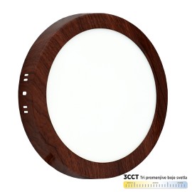 M18NO WDD CCT 18W 3000~6500K tamno braon nadgradni okrugli LED panel