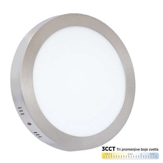 M24NO SN CCT 24W 3000~6500K saten nikl nadgradni okrugli LED panel