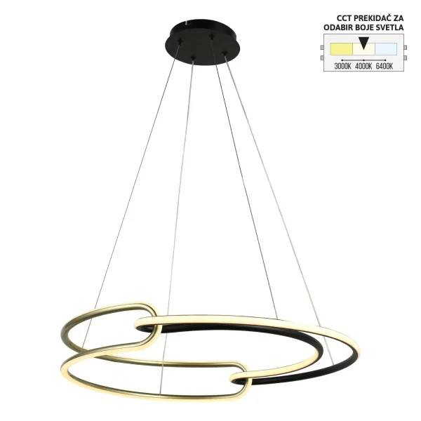 LED viseća lampa F2110 ⁠36V BK+GD CCT